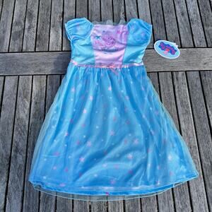 Toddler Girl Peppa Pig Fantasy Night Gown Size 2T Blue Pink Pull Over New